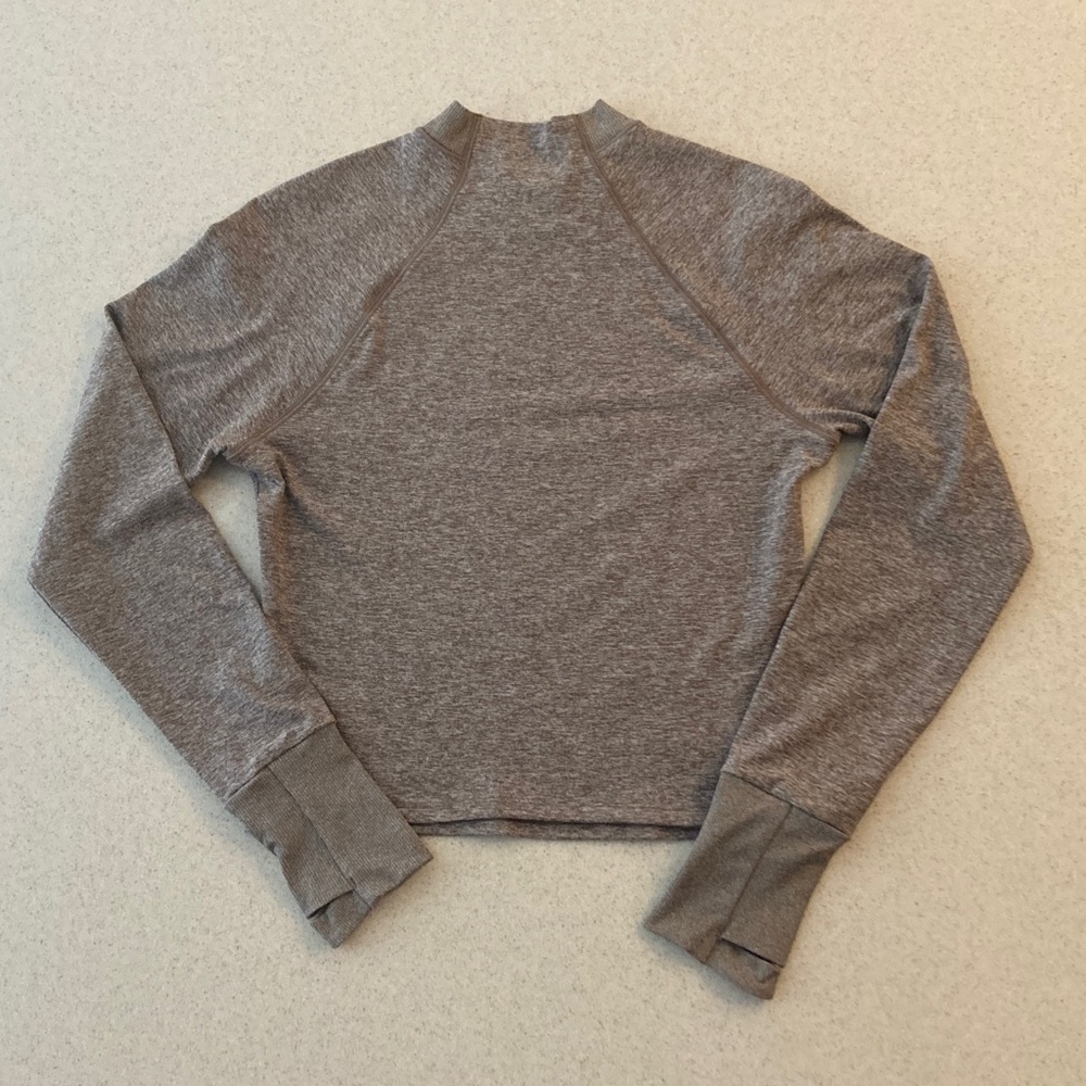 Athleta Brown Long Sleeve Shirt Activewear Women Size Medium - Picture 10 of 11